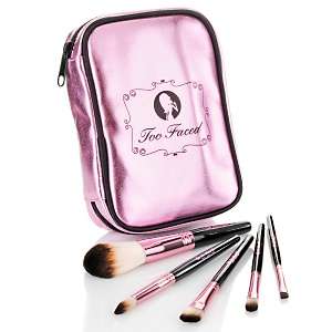 Too Faced Teddy Bear Hair Set of 5 Makeup Brushes with Pouch at HSN 