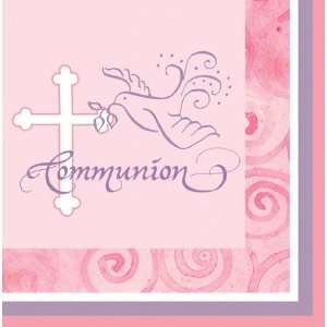  Pink Faithful Dove Luncheon Napkins   Communion: Health 