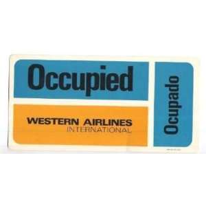   : Western Airlines International Seat Occupied Card: Everything Else