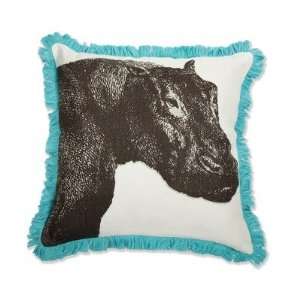  Thomas Paul LN0054 AQU Hippo Pillow in Aqua Stuffed: Yes 