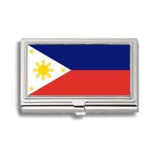  Philippines Pilipinas Flag Business Card Holder Metal Case 