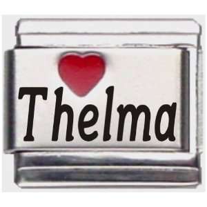  Thelma Red Heart Laser Name Italian Charm Link: Jewelry