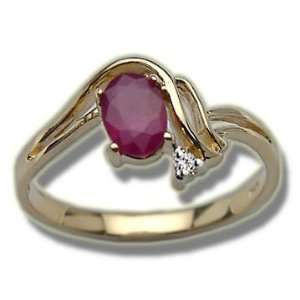 .0175 ct 6X4 Oval Ruby Ladies Ring: Jewelry