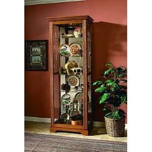  Pulaski Furniture Two Way Sliding Door Curio in Golden Oak 