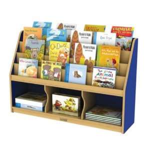   Childhood Resource ELR 0728 BL Large Book Stand 3 Tray   Blue Baby