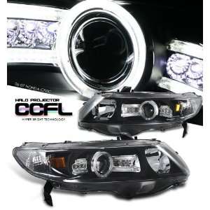 06 08 Honda Civic 2 Door CCFL Halo LED Projector Headlights   Chrome