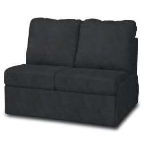  Mission Black Faux Leather Armless LB Loveseat