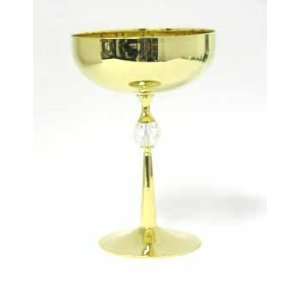 Gold plated Solid Brass Champaign Goblet with Genuine Austrian Crystal