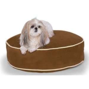  24 in. Round Dog Bed w Microsuede Fabric Cover: Pet 