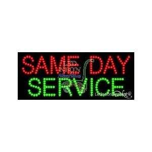 Same Day Service LED Sign 11 inch tall x 27 inch wide x 3.5 inch deep 