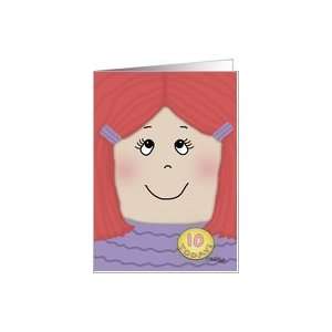   : Happy Birthday 10 year old Girl Red Haired Girl Card: Toys & Games