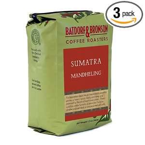 Batdorf & Bronson Sumatra Mandheling, Whole Bean Coffee, 12 Ounce Bags 