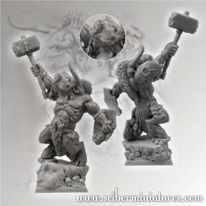   28mm Fantasy Miniatures 28mm/30mm Minotaur Warrior #1 Toys & Games