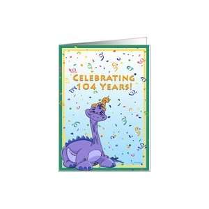  Dinos 104th Birthday Party Invitation Card: Toys & Games