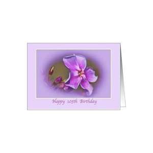  105th Birthday Card with Pink and Lilac Flowers Card: Toys 