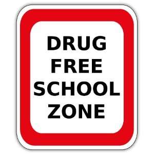 Drug free school zone sign Car Bumper Sticker Decal 5 X 6 