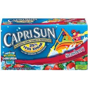 Capri Sun Juice Drink, Strawberry, 10 Count, 6 Ounce Pouches (Pack of 