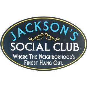    Personalized Wood Sign   SOCIAL CLUB OVAL