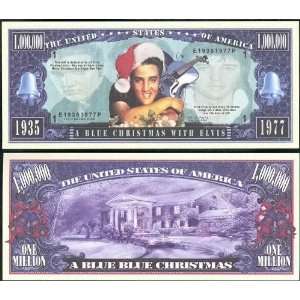 Elvis Presley Blue Christmas $Million Dollar$ Novelty Bill Collectible 