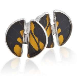  Aymara Split Circle Yellow Sea Butterfly Cufflinks CL AYA 