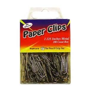  Pencil Grip The Classics 1.125 Inch Metal Paper Clips, 100 