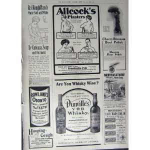  1912 ADVERTISEMENT DUNLOP TYRES WHISKY ALLCOCKS PLASTER 