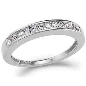   Set 12 Stone Wedding or Anniversary 3mm Ring Band (1/4 cttw): Jewelry