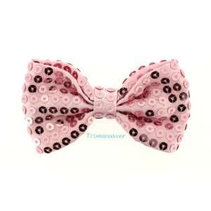  3.5 Premade Sequin Bow in Pink   1 Piece 
