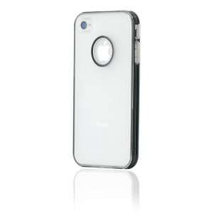  Clear PC Case with Black Double Strip Design for iPhone 4 