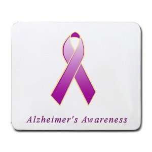  Alzheimers Disease Awareness Ribbon Mouse Pad: Office 
