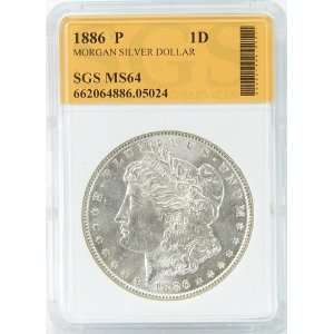  1886 P MS64 Morgan Silver Dollar Graded by SGS: Everything 