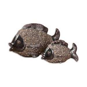  Uttermost Set of 2 Ceramic Jedda Fish Accents