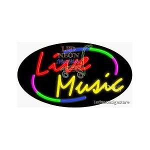 Live Music Neon Sign 17 inch tall x 30 inch wide x 3.50 inch wide x 3 