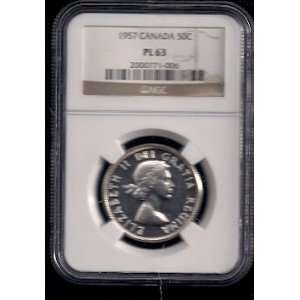  1957 CANADA SILVER HALF DOLLAR NGC PL 63: Everything Else