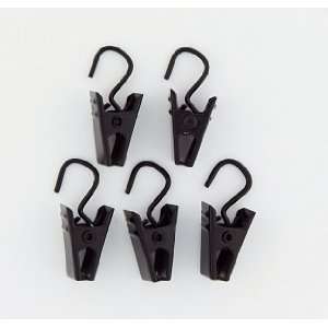 Rod Décor   24 Curtain Clips w/ Hook   Black 