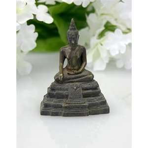  Nepali Buddha Bronze Statue, Miniature   B 545: Everything 