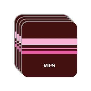 Personal Name Gift   RIES Set of 4 Mini Mousepad Coasters (pink 