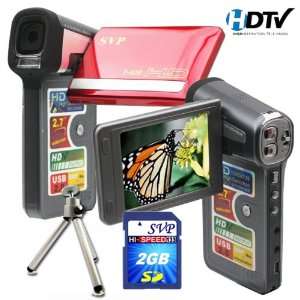  HD Widescreen Red Digital Video Camcorder (SVP 2GB High Speed SD 