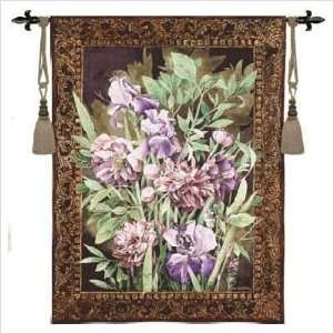Bundle 31 Irises and Peonies Tapestry Style No Finial Black 28   48