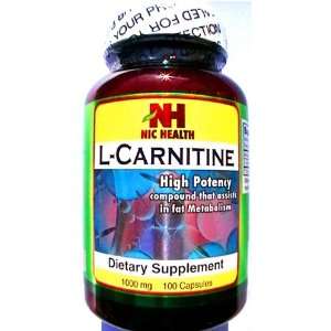  Nic Health PURE L Carnitine, High Potency, Assists in Fat 