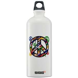  Sigg Water Bottle 1.0L Peace Symbol Sign Dripping Paint 
