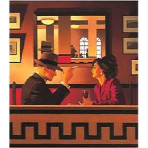 Jack Vettriano: 18.5W by 21H : Man in the Mirror CANVAS Edge #3: 3/4 
