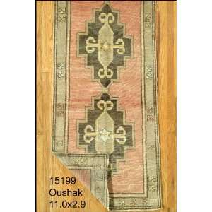  2x11 Hand Knotted Oushak Turkey Rug   29x110