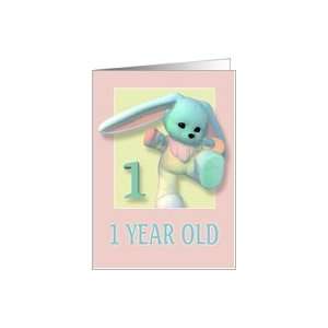  1 year old Birthday Bunny Card Toys & Games