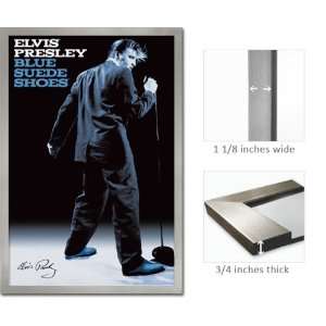  Silver Framed Elvis Presley Blue Suede Shoes Poster Fr 