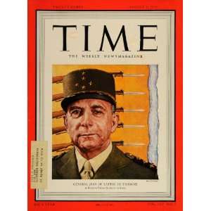  1949 Cover TIME General Jean de Lattre de Tassigny WWII 