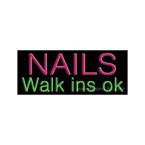  Nails Walk Ins OK Outdoor Neon Sign 13 x 32: Home 