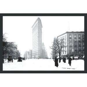  Vintage Art Flatiron Building after Snowstorm   08181 3 