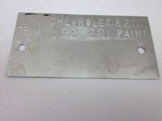 1981 Corvette Body Trim Tag A28 152 28L Original Tag  