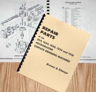 BROWN & SHARPE Micromaster Grinder Parts Manual  